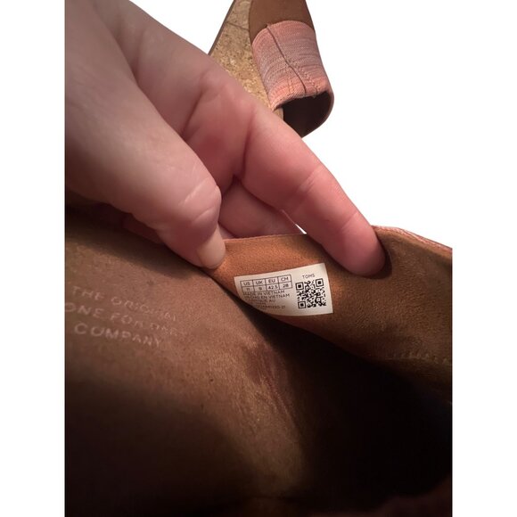 Toms Womens Pink & Brown Open Toe Cork Wedge Sandals Size 11 Pre-Owned - Picture 8 of 8